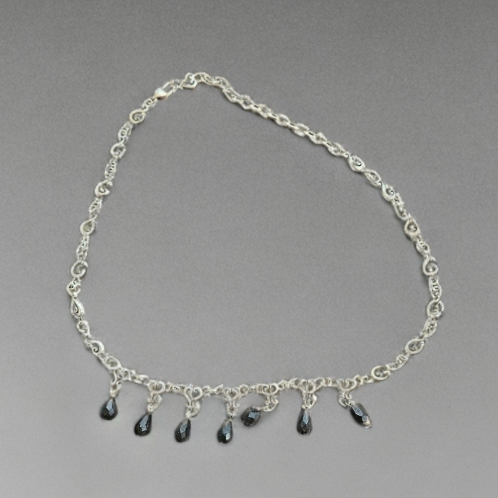 Brighton Vivaldi Silver and Black Dangle Necklace - Picture 3 of 4